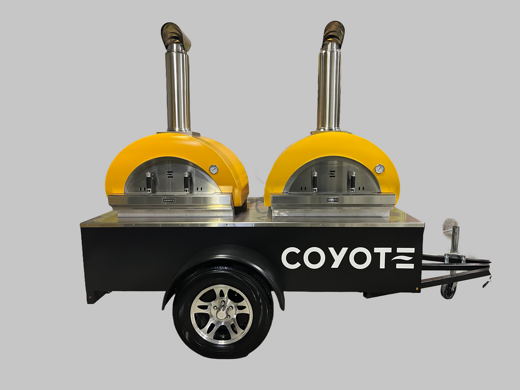 RAGING BULL Duomo Coyote 4x8 - Double Wood Fired Pizza Oven Mobile Trailer