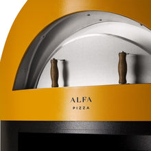 Great Outdoor Pizza Ovens yellow Alfa Allegro outdoor wood-fired pizza oven front view