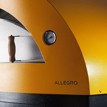 Great Outdoor Pizza Ovens yellow Alfa Allegro outdoor wood-fired pizza oven close up