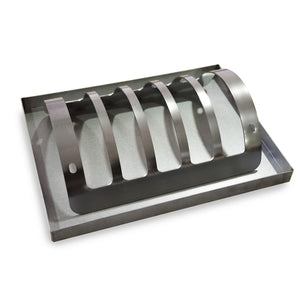   Prepare delicious ribs with the rib rack tool.  It allows you to stand ribs or meat pieces in an upright position. The tray for dripping fat is included.